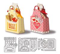 GLOBLELAND Fustelle da taglio 3D per grembiuli e sacchetti da spuntino per realizzare biglietti da cucina, fustelle per fai da te, scrapbooking, diario, goffratura, decorazione artigianale