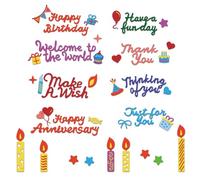 GLOBLELAND Fustelle in metallo con scritta "Happy Birthday", per compleanno, benedizione, candela, goffratura, album di ritagli, artigianato, biglietti di carta