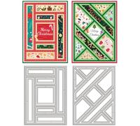 GLOBLELAND Fustelle per Giunzioni di Sfondo Rettangolari per La Realizzazione di Carte Tagli per Sfondo Triangolare Stencil per Goffratura in Acciaio al Carbonio per Album di Scrapbooking