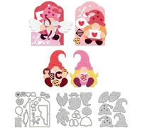 GLOBLELAND Fustelle per Gnomo di Valentine's Day per Realizzare Cartoline Fustelle A Forma di Cuore D'Amore In Acciaio Al Carbonio per Goffratura, Modello per Album di Ritagli Fai Da Te, Decorazioni