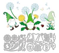 GLOBLELAND Gnomo Metallo Tagli Morire Fiori di Tarassaco Fustelle Metallo Stencil per Fai Da Te Scrapbooking Carte Metallo Fustella per Scrapbooking Fustelle Album Fai Da Te Fabbricazione di Carte
