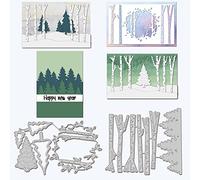 GLOBLELAND Inverno Alberi Fustelle per Fare la Carta Decorazione di Natale Taglio Muore Stencil per Scrapbooking Album di Foto