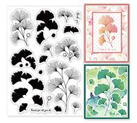 GLOBLELAND Layered Ginkgo Biloba Timbri trasparenti Autunno Pensieri Silicone trasparente Timbro Sigilli per le carte che fanno Fai da te Scrapbooking Photo Journal Album Decorazione