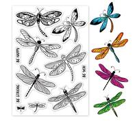GLOBLELAND Libellula Timbri Trasparenti Insetto Silicone Timbri Trasparenti Sigilli per Carte Che Fanno Fai da Te Scrapbooking Photo Journal Album Decorazione