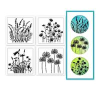 GLOBLELAND Mini Timbri Trasparenti Fiore di Campo per Scrapbooking Fai Da Te Mini Pianta Sigilli Trasparenti In Silicone Timbri Trasparenti per Biglietti Realizzazione di Album di Foto Diario