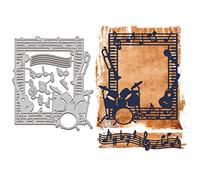GLOBLELAND Music Box Fustelle per Fare La Decorazione Della Carta Tamburo Strumento Musicale Simbolo di Musica Taglio Muore Stencil per Scrapbooking Album di Foto