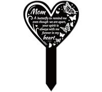 GLOBLELAND Palo commemorativo a Forma di Cuore per la Madre del Giardino della Madre, Targa commemorativa per cimitero, in Acrilico, Impermeabile, per cimitero, Tomba, cimitero