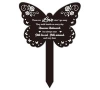 GLOBLELAND Palo da Giardino con Farfalla d'Amore Palo Commemorativo per Targa Commemorativa per Cimitero Palo per Tomba in Acrilico Palo da Giardino Impermeabile con Simpatia per Cimitero di Tombe