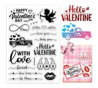 GLOBLELAND Parole di auguri per San Valentino Trasparente Timbro Auto Nano Cupido Labbra Timbro In Silicone Timbro Trasparente Per Scrapbooking Carte Creazione Di Album Foto