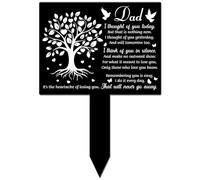 GLOBLELAND Placca commemorativa a Forma di Albero Amore Colomba papà palo commemorativo per cimitero in Acrilico Tomba paletto Impermeabile simpatia Giardino palo per Cortile Tomba cimitero