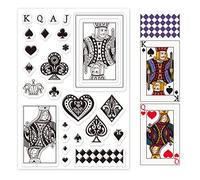 GLOBLELAND Poker Timbri trasparenti in silicone per compleanno, Pasqua, San Valentino, biglietti fai da te, scrapbooking, album fotografici, decorazioni di carta