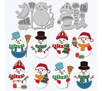 GLOBLELAND Pupazzo di Neve di Natale Fustelle per Fare la Decorazione della Carta Regalo di Natale Taglio Muore Stencil per Scrapbooking Album di Foto