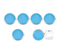 GLOBLELAND Set di 6 gemelli smaltati in ottone celeste, per donne e uomini, camicette, kit di bottoni rotondi piatti per fai da te, decorazioni natalizie, accessori per abiti
