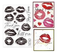 GLOBLELAND Sexy Lips Timbro Trasparente per San Testo d'Amore Timbro Trasparente in Silicone Stencil per Goffratura Modello per Cartoline Scrapbooking DIY Creazione di Album Fotografici