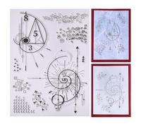 GLOBLELAND Stampl trasparente Fibonacci Texture Timbro trasparente Texture Sfondo Silicone Timbro Matematico Formule Clear Stamps per DIY Journal Scrapbooking Album Fotografico Creazione di Carte