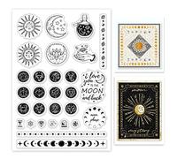 GLOBLELAND Stelle e la Luna Timbri trasparenti per DIY Scrapbooking Decor Pozioni magiche Occhi Dodici Costellazioni Silicone trasparente Francobolli per fare carte Album di foto decorazione