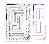 GLOBLELAND Timbri in Silicone Trasparente Pizzo Sigillo Angoli per Biglietti e Scrapbooking