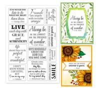 GLOBLELAND Timbri trasparenti con citazioni ispiratrici con parole di benedizione in silicone trasparente, timbri trasparenti per fai da te, scrapbooking, biglietti, album fotografici, diari