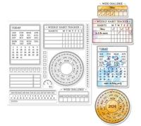 GLOBLELAND Timbri Trasparenti per La Pianificazione Del Tempo per Creare Biglietti Calendari Sigilli Trasparenti In Silicone Da 15x15cm per Fai Da Te Scrapbooking Album Fotografici Diario Decorazioni