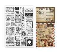 GLOBLELAND Timbro Postmark Cartolina Timbro Chiaro Francobolli per DIY Scrapbooking Grandi Dimensioni Silicone Chiaro Timbro Sigilli per la creazione di biglietti Fotografici, Album Decorazione, 29,7 x 21 cm