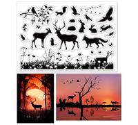 GLOBLELAND Timbro Silicone Animali Timbri Trasparenti Animali Selvaggi Timbri Journaling in Silicone Trasparente per la Creazione di Biglietti e Decorazioni per Scrapbooking