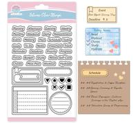 GLOBLELAND Timbro Trasparente con Testo per Planner Scrapbooking Promemoria Note Timbri In Silicone Lista Delle Cose Da Fare Timbro Trasparente per La Creazione di Biglietti Goffratura Journaling