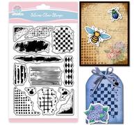 GLOBLELAND Timbro Trasparente con Texture Grunge per Scrapbooking Macchie di Pennello Timbri In Silicone Sfondo di Inchiostro Timbro Trasparente per La Creazione di Biglietti Fai Da Te Journaling