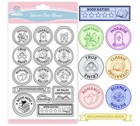 GLOBLELAND Timbro Trasparente Rotondo per Lettura Scrapbooking Timbri In Silicone per Lettura Cornice per Etichette Timbro Trasparente per Creazione di Biglietti Fai Da Te Goffratura Journaling