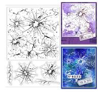 GLOBLELAND Vetro rotto Sfondo timbro Silicone Chiaro per DIY Scrapbooking Sfondo irregolare Sigilli Trasparenti per Carte Fare Album Fotografico Diario Decorazione della Casa