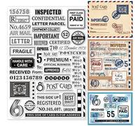 GLOBLELAND Vintage Biglietti Aerei Cancella Francobolli Timbri Postali Cartoline Postali Silicone Trasparente Timbro Sigilli per Le Carte Che Fanno Fai Da Te Scrapbooking 11.7x8.3 Pollici/ 29.7x21cm