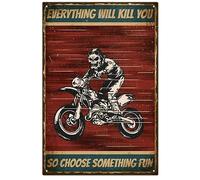 GLOBLELAND Vintage Scheletro Metallo Segno Di Latta Divertente Retro "Come Scegliere Un po 'di Divertimento" Decorativo Della Parete In Metallo Segno Di Latta Poster 12x8 Pollici per Casa