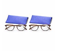 Globly Occhiali da Lettura per Uomo e Donna +1.00 | Lenti Premontate Rotonde con Custodia Protettiva Blu Inclusa (2)