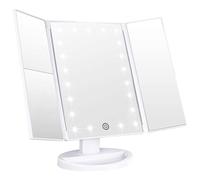 Globly Specchio Trucco con Luci e Zoom, Triplo con 3 lati e Funzione Girevole a 180°