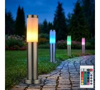 Globo 4x Lampade Standleuchte LED RGB Dimmer Con Telecomando, IP44, Acciaio