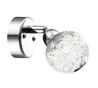 globo 56683-1 G9 33 Watt Santa Maria Spot Light Chrome, Crystal Clear