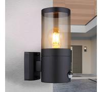 Globo Applique da esterno Xeloo, a luce diretta, nero/fumo, con sensore, IP44 Globo