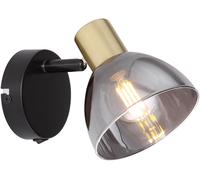 Globo APPLIQUE JAY E14 25W IN METALLO NERO E ORO LAMPADINA NON INCLUSA