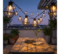 Globo Außenlampe Lichterkette Solarlampe LED Gitter Balkonlampe L 230 cm
