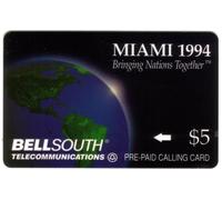 Globo Che Unisce Le Nazioni: Set Di 2 Schede Telefoniche Miami 1994
