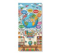 Globo Coperture decorative per porte, bandiere colorate educative per libri, nessuno blu, con corda per porta d'ingresso, sfondo per la casa, per portico, patio, porta, decorazione per feste, 91 x 182