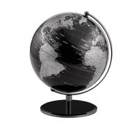 Globo da 25 cm di diametro - Planet - base in metallo nero - asse mobile - nero, argento - TROIKA originale