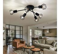 Globo Decken Spot Strahler Retro Käfig Lampada Soffitto 4-6 Luci Nero 63x63 cm [EEK: Non valutato]
