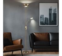 Globo Deckenfluter Stehleuchte LED Spot Dimmbar Verstellbar Altmessing Glas [EEK: E]