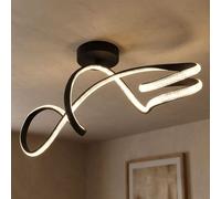 Globo Deckenlampe Deckenleuchte LED Kristall Schwarz 28x90,8x33 cm