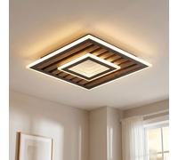 Globo Deckenlampe Designleuchte LED Holz Deckenleuchte 3D Effekt Schwarz 40 cm