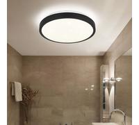 Globo Deckenlampe LED 4000 K IP44 Opal Schwarz Mit Bewegungsmelder 30 cm