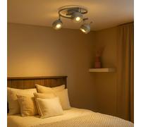 Globo Deckenlampe Spot 3 Luci LED Da Soffitto Orientabile Grigio 34 cm