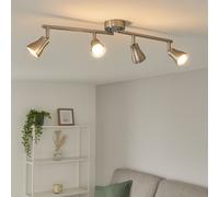 Globo Deckenlampe Spotleiste LED 4 Luci Regolabile Nickel Opaco L 62,5 cm