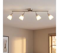 Globo Deckenleuchte Deckenlampe 4 luci Nichel Opaco Vetro Regolabile 60 cm [EEK: Non valutato]