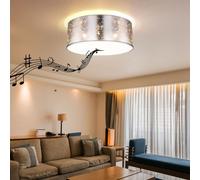 Globo Deckenleuchte Deckenlampe 40 cm 17,5 cm Silber Bluetooth Lautsprecher [EEK: Non valutato]